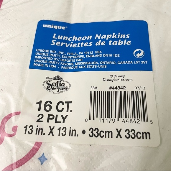 Sofia The First Birthday Party Supplies Plates Napkins Tablecover Princess - Picture 13 of 14